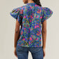 Karol Floral Ruffle Top