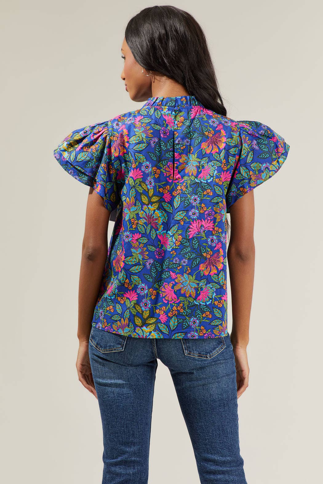 Karol Floral Ruffle Top