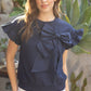 Navy Bow Top