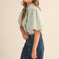 Hadley Ruffle Top in Seafoam