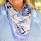 Edie Equestrian Print Scarf Blue