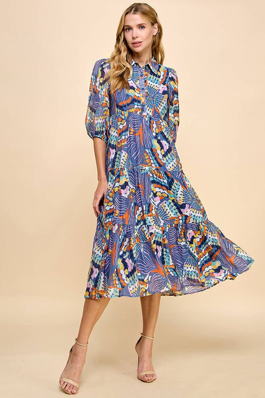 Color Me Abstract Midi Dress