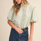Hadley Ruffle Top in Seafoam