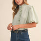 Hadley Ruffle Top in Seafoam
