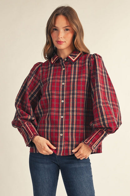Plaid & Proper Top