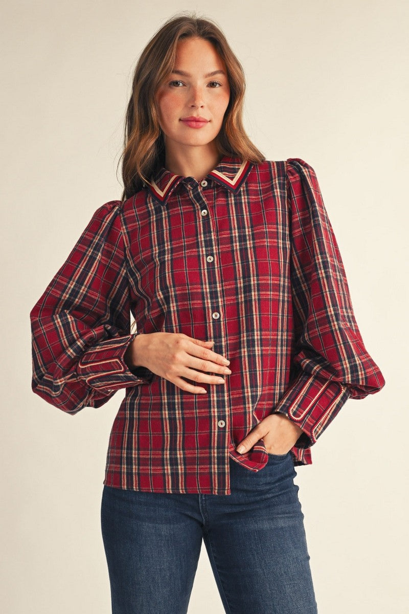 Plaid & Proper Top