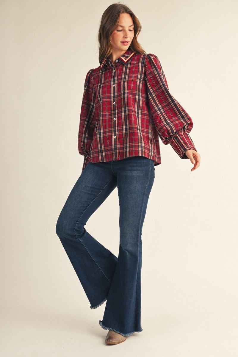 Plaid & Proper Top