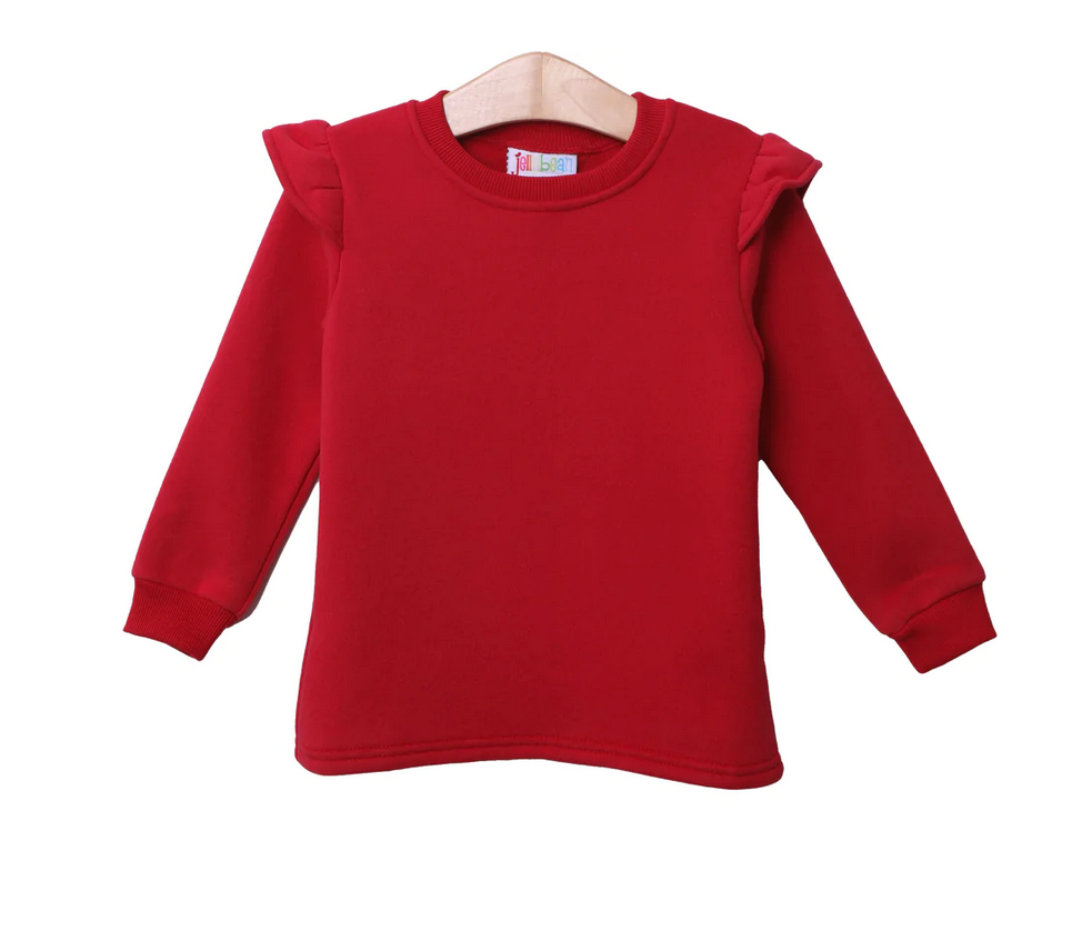 Ruffle Sweatshirt - Red