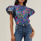 Karol Floral Ruffle Top
